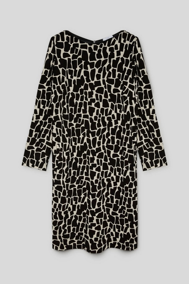 PLUS SIZE - Φόρεμα print ασπρόμαυρο φωτογραφία