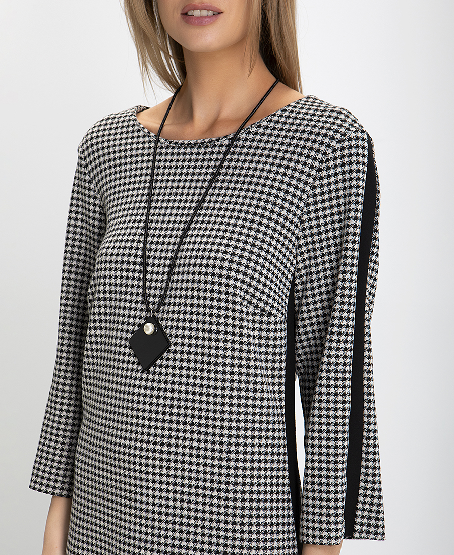 PLUS SIZE - Φόρεμα Printed σε Ασπρόμαυρο φωτογραφία