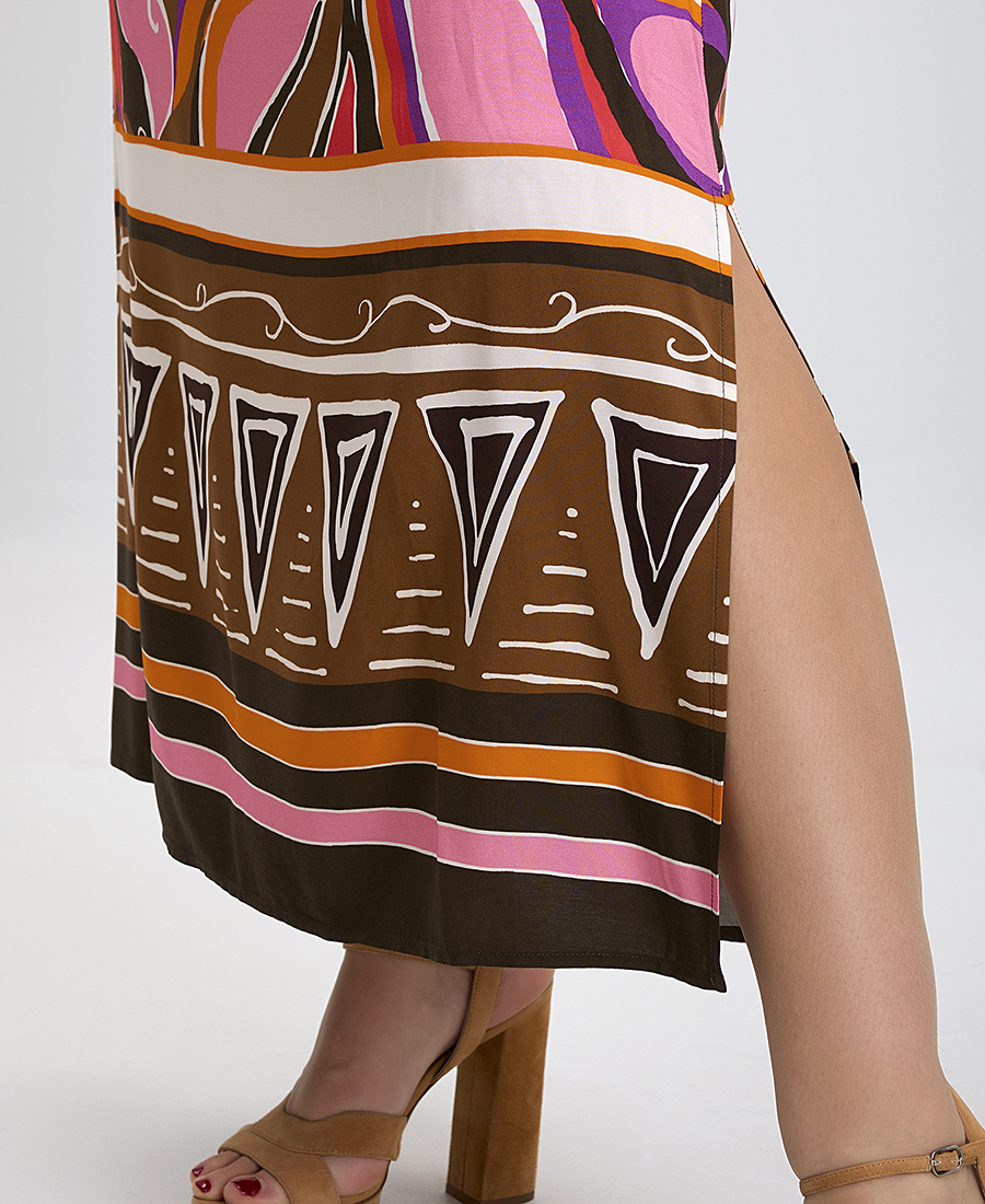 PLUS SIZE - Φόρεμα Floral Printed σε Εμπριμέ φωτογραφία