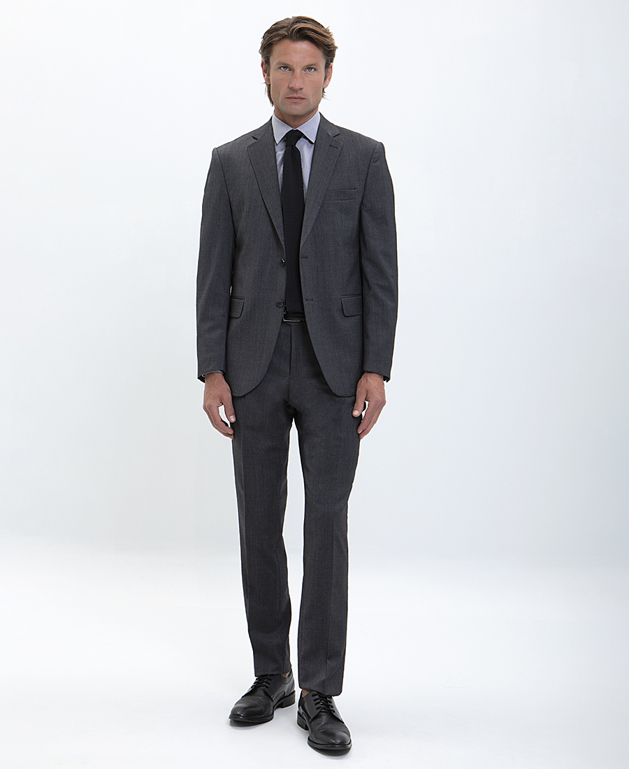 Vardas Vardas Ανδρικό Κοστούμι με Μικροσχέδιο Slim Fit σε Γκρι