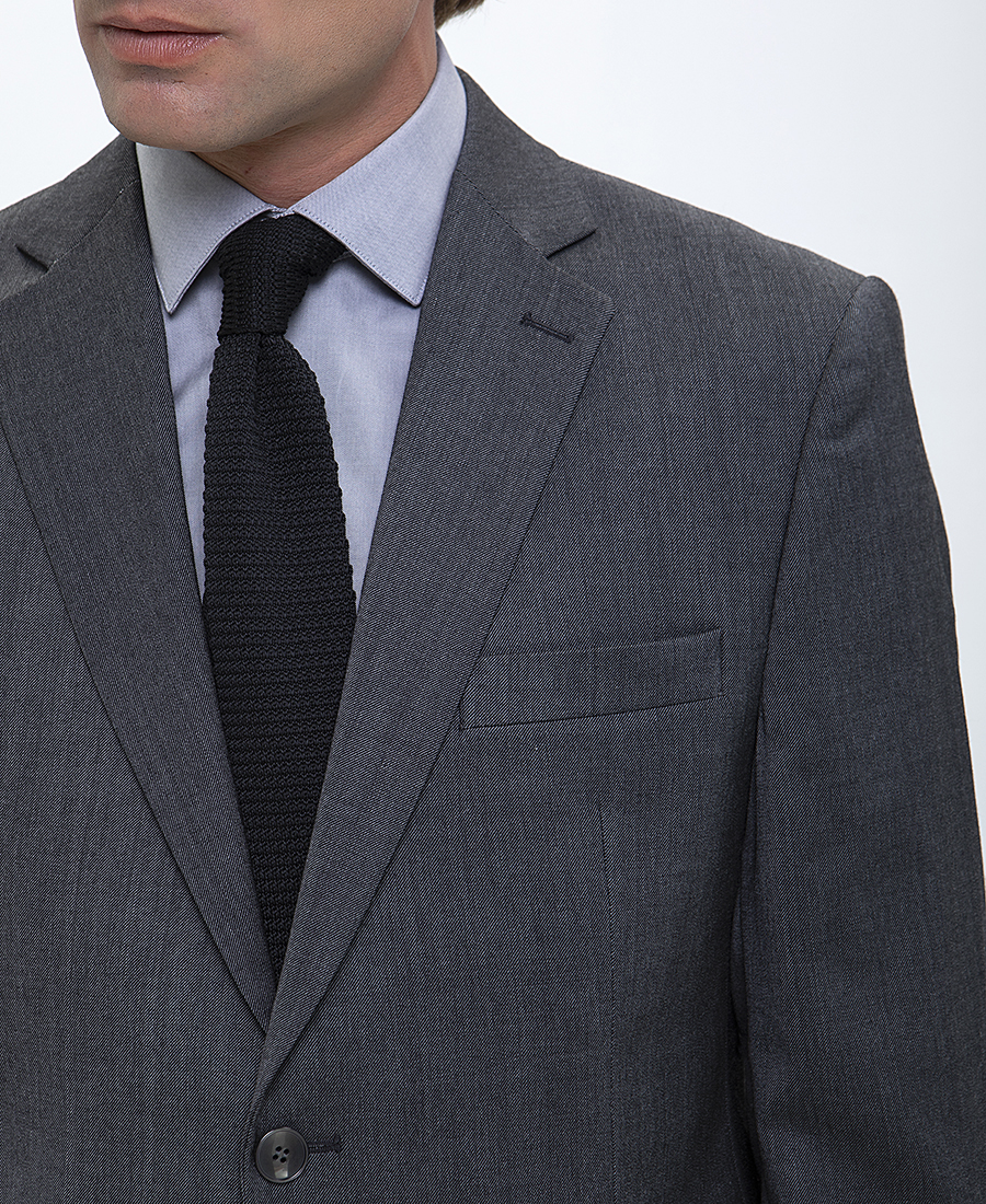 Vardas Ανδρικό Κοστούμι με Μικροσχέδιο Slim Fit σε Γκρι φωτογραφία