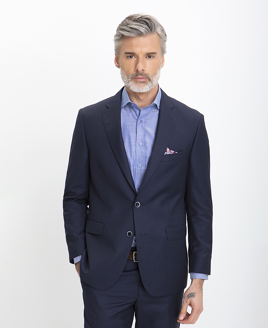 Κοστούμι με Μικροσχέδιο Modern Fit σε Μπλε Σκούρο φωτογραφία