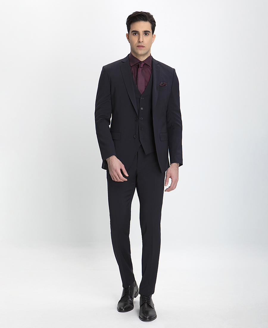 Vardas Vardas Ανδρικό Kοστούμι Three-Piece Marzotto Slim Fit