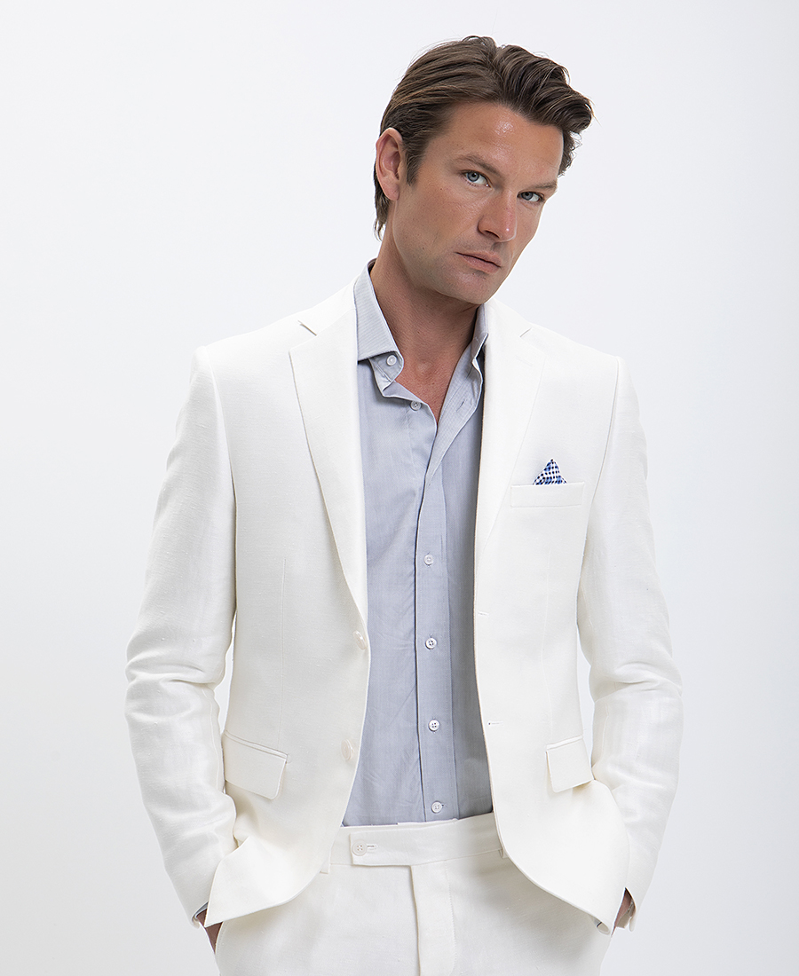 Κοστούμι Slim Fit σε Λευκό φωτογραφία