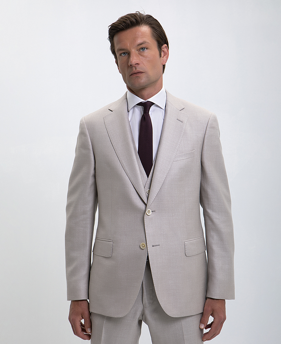 Vardas Ανδρικό Κοστούμι Three-Piece Modern Fit σε Light Beige φωτογραφία
