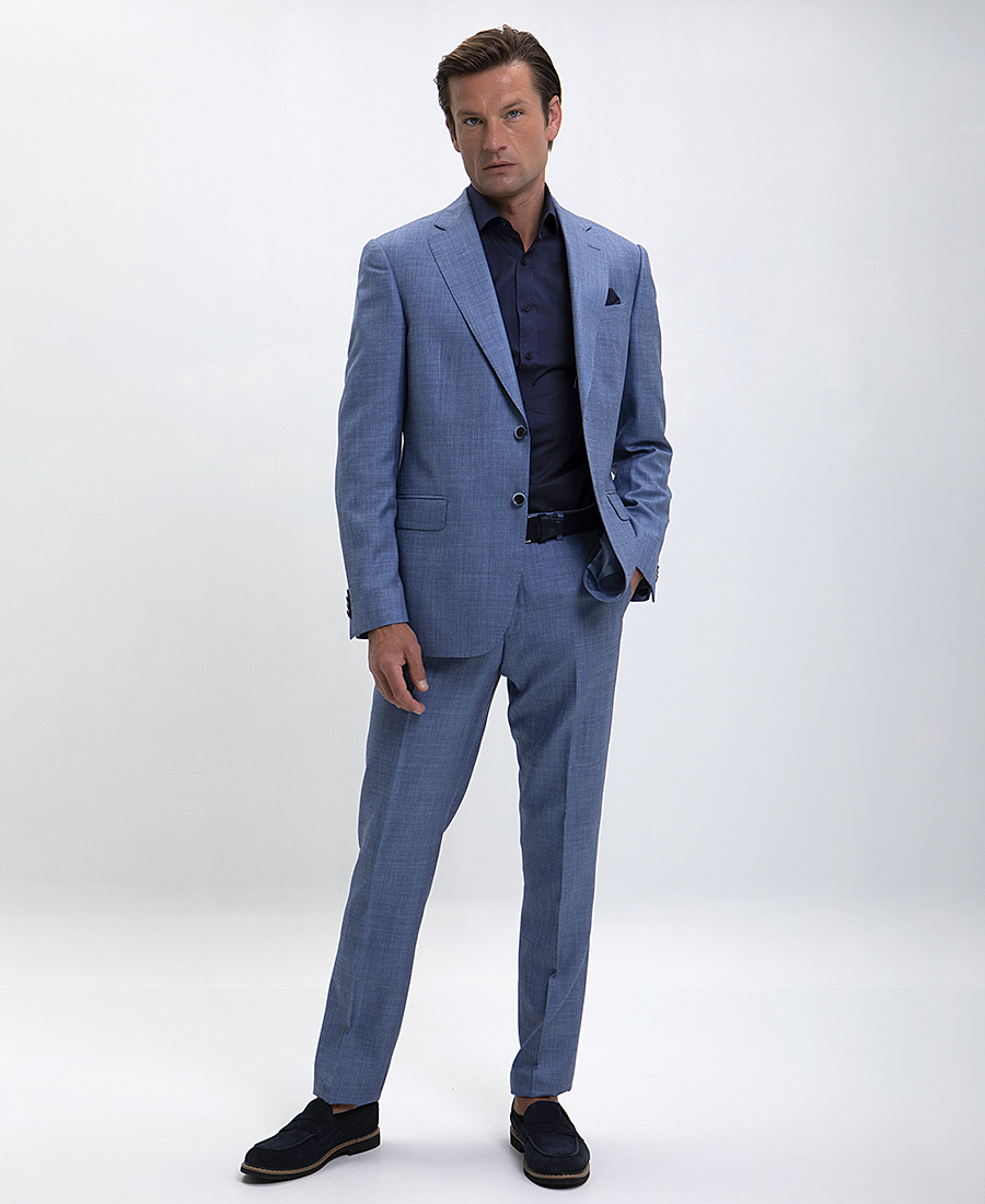 Vardas Ανδρικό Κοστούμι με Μικροσχέδιο Slim Fit σε Ραφ