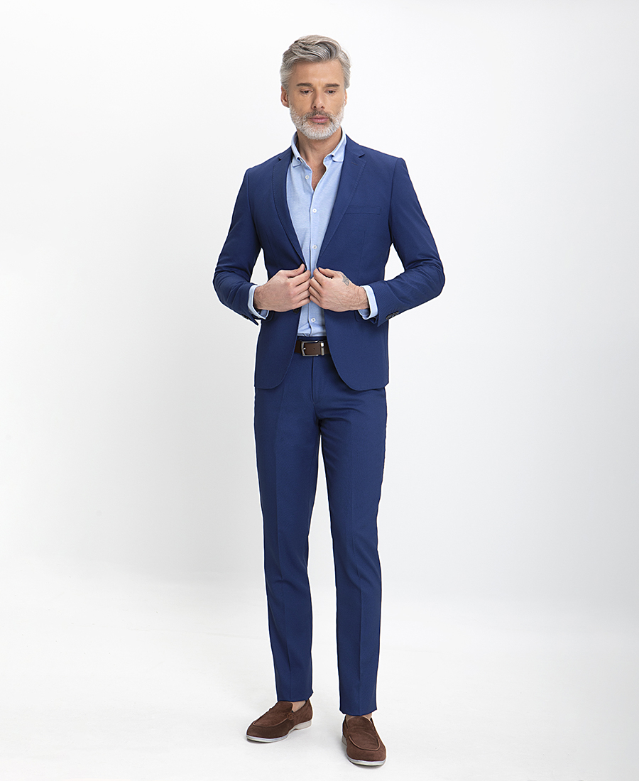 Donini Donini Ανδρικό Κοστούμι με Μικροσχέδιο Slim Fit
