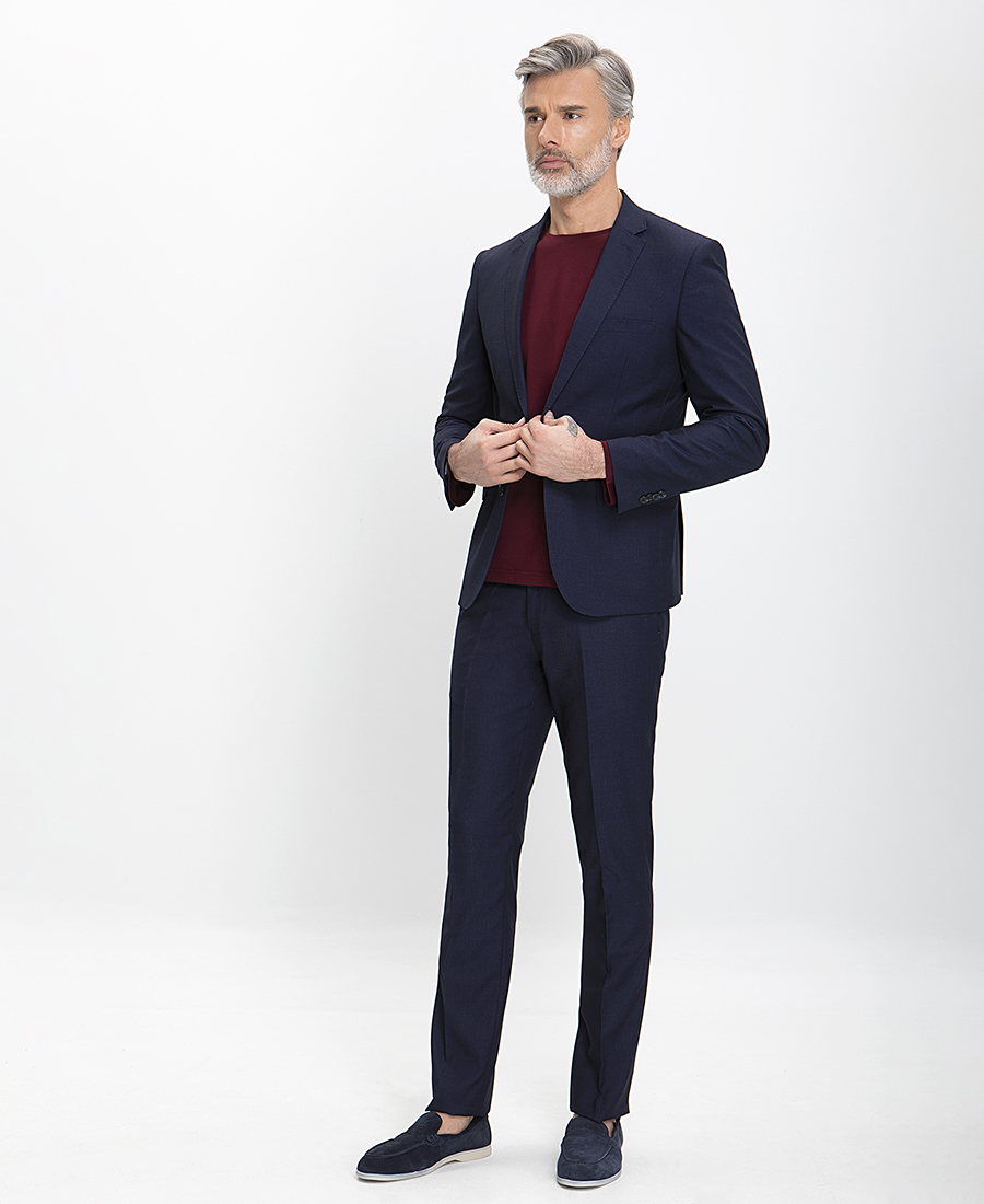 Donini Donini Ανδρικό Κοστούμι με Μικροσχέδιο Slim Fit σε Ραφ