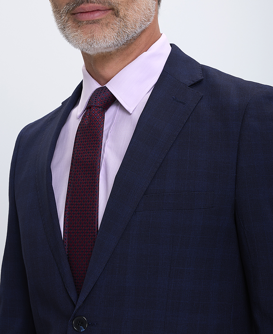 Donini Ανδρικό Κοστούμι Slim Fit σε Μπλε Καρό φωτογραφία