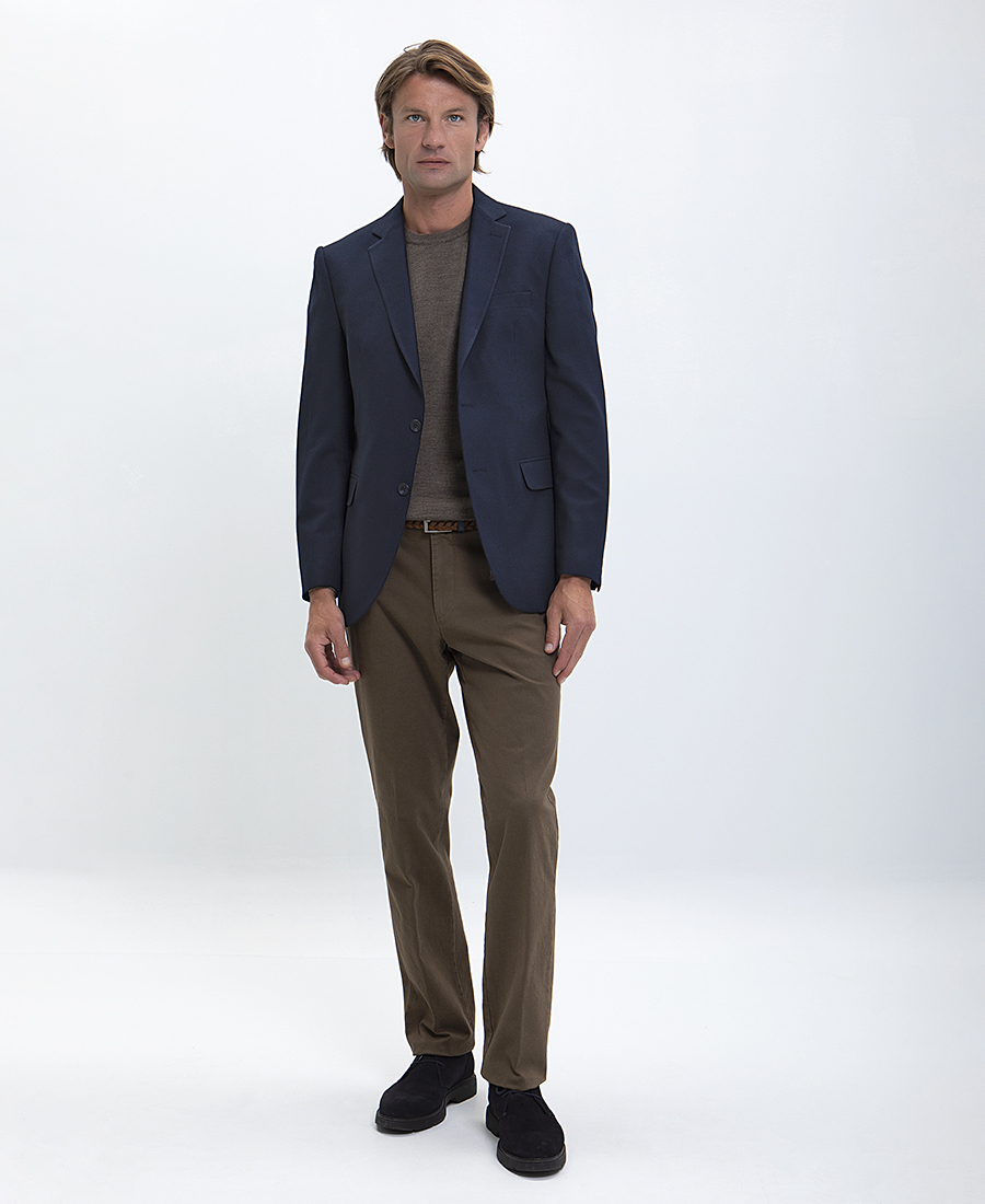 Vardas Σακάκι Super 120's Slim Fit σε Μπλε Καρό φωτογραφία