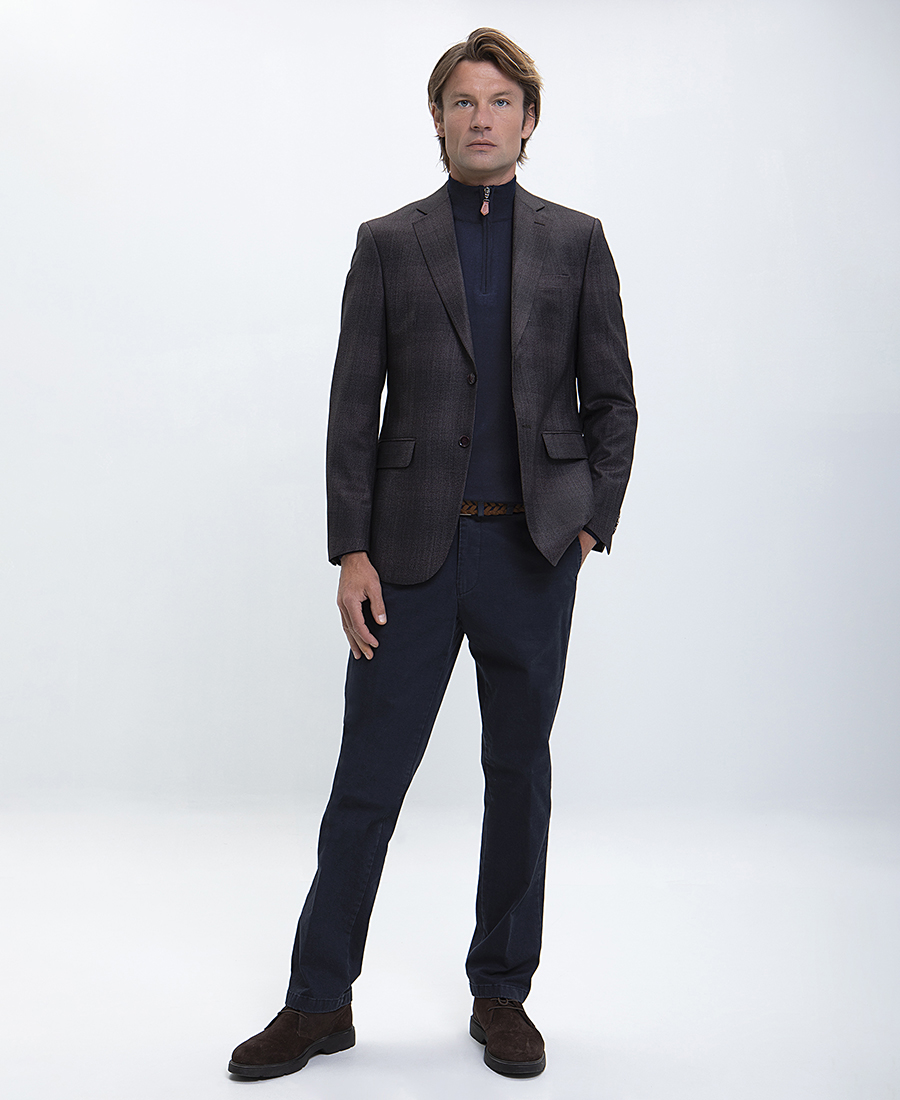 Vardas Σακάκι Slim Fit σε Καφέ Σκούρο φωτογραφία
