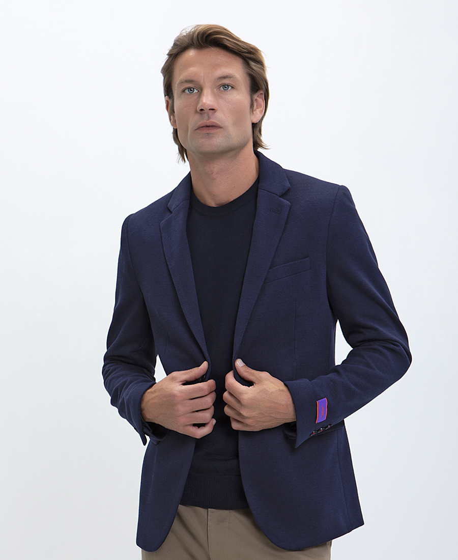 Donini Σακάκι με Mικροσχέδιο Modern Fit σε Μπλε