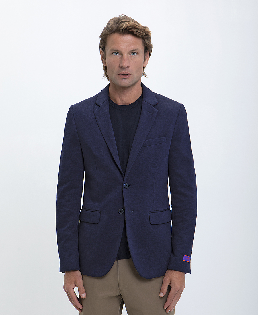 Σακάκι με Mικροσχέδιο Modern Fit σε Μπλε φωτογραφία