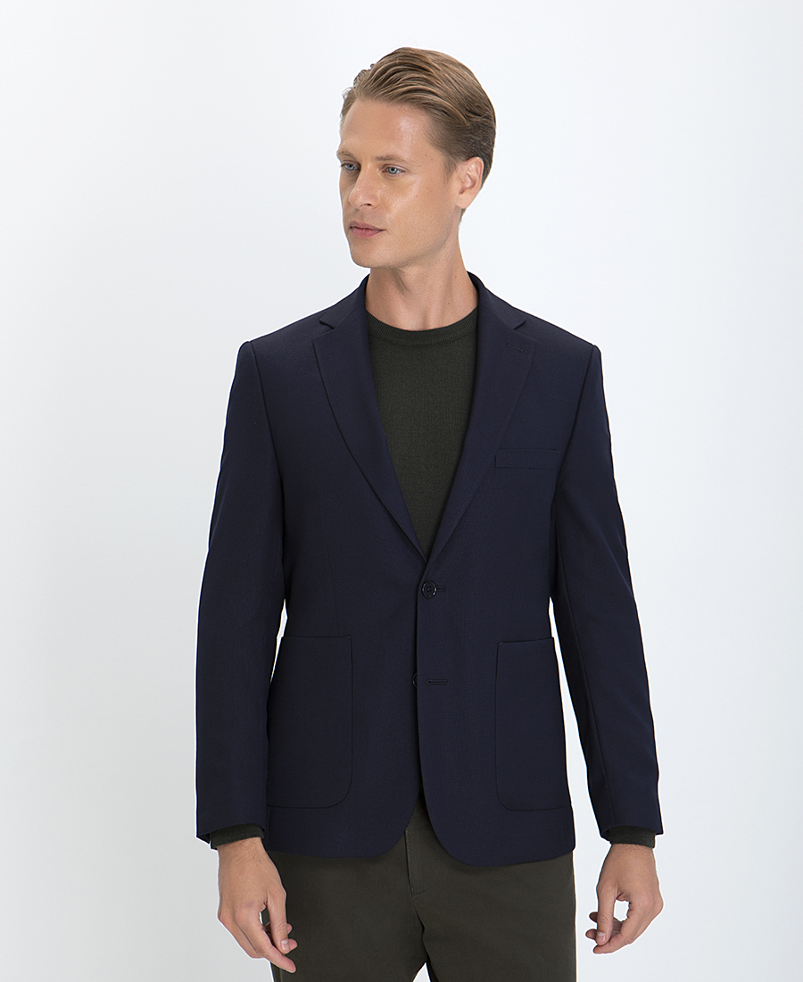 Σακάκι Modern Fit Reda Wool 1865 σε Μπλε Σκούρο
