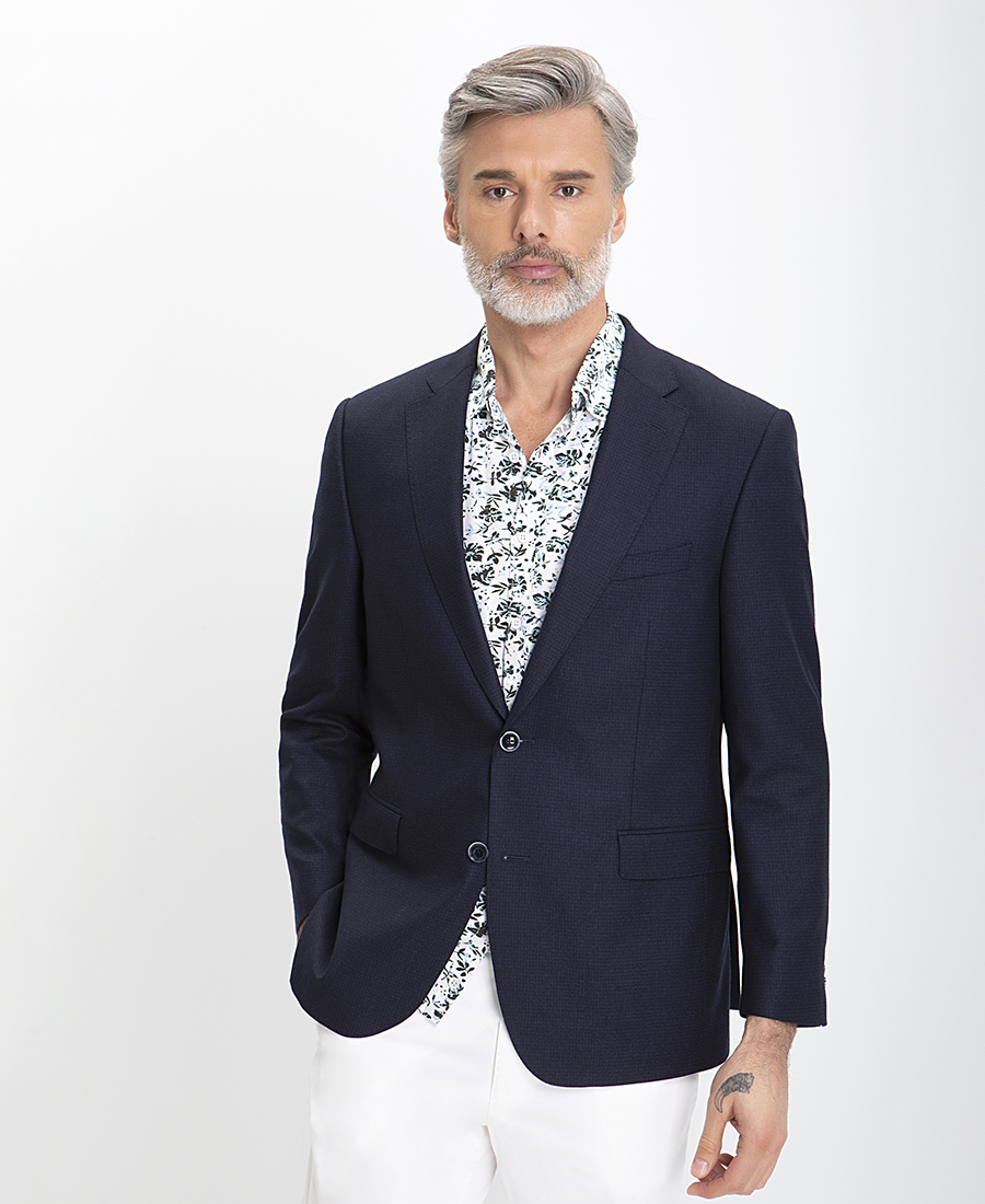 Vardas Vardas Σακάκι Modern Fit σε Μπλε Καρό