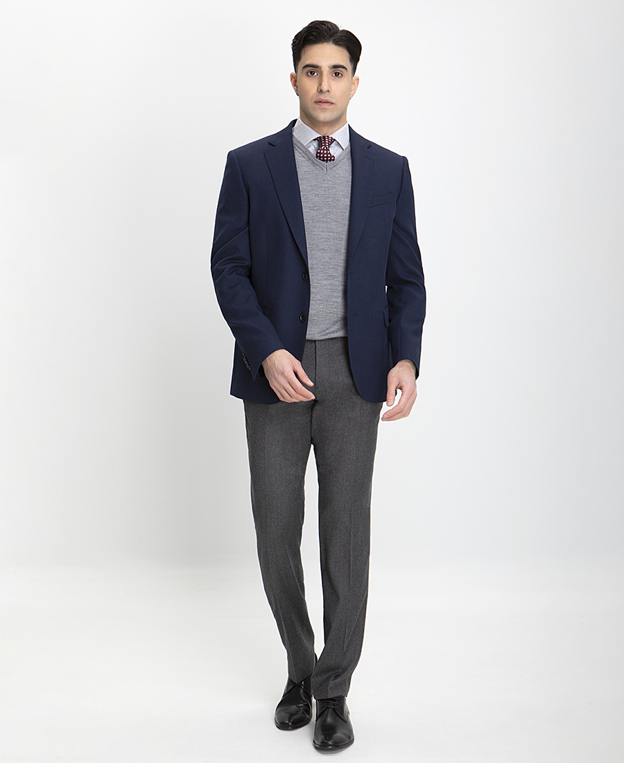 Kaiserhoff Σακάκι με Μικροσχέδιο Modern Fit σε Μπλε φωτογραφία