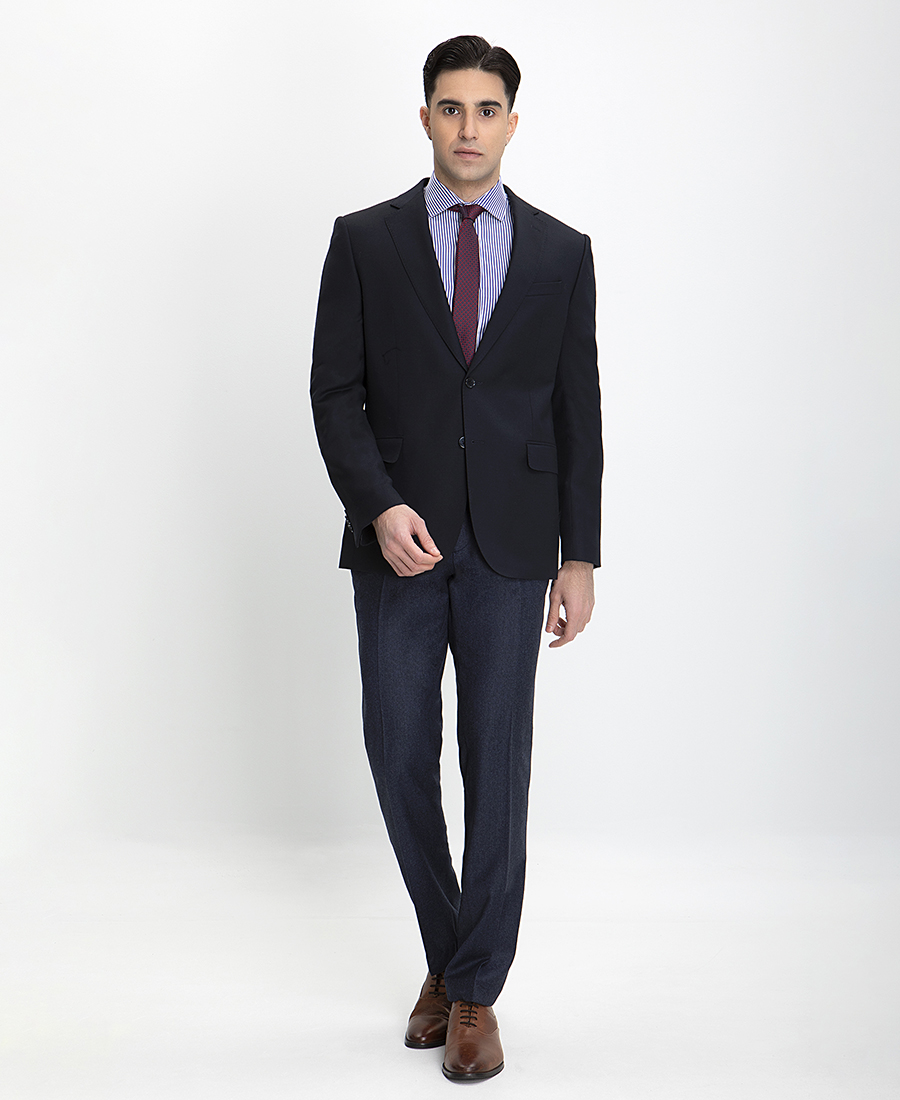 Σακάκι με Μικροσχέδιο Modern Fit σε Μπλε φωτογραφία