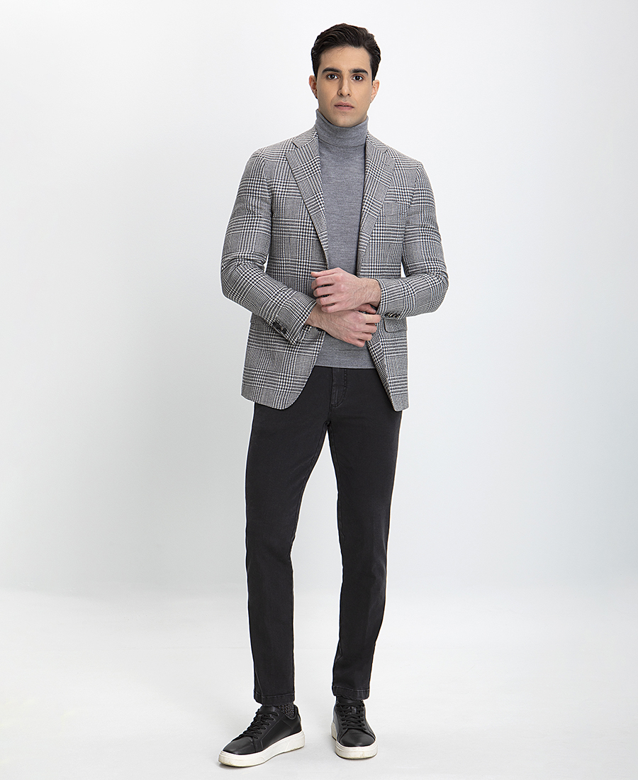 HD x Vardas Σακάκι από Μαλλί και Κασμήρι Modern Fit σε Υπόλευκο φωτογραφία