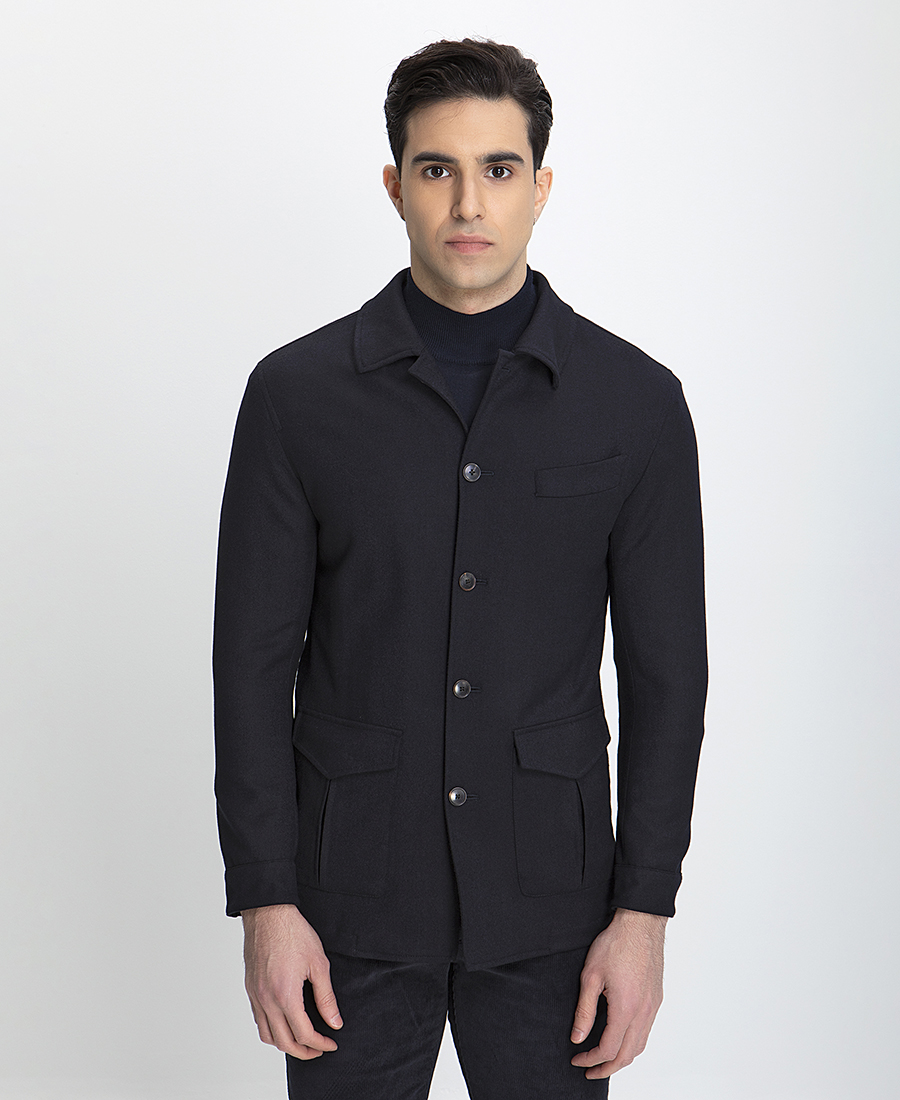 Hd X Vardas HD x Vardas Shacket Slim Fit σε Μπλε Σκούρο