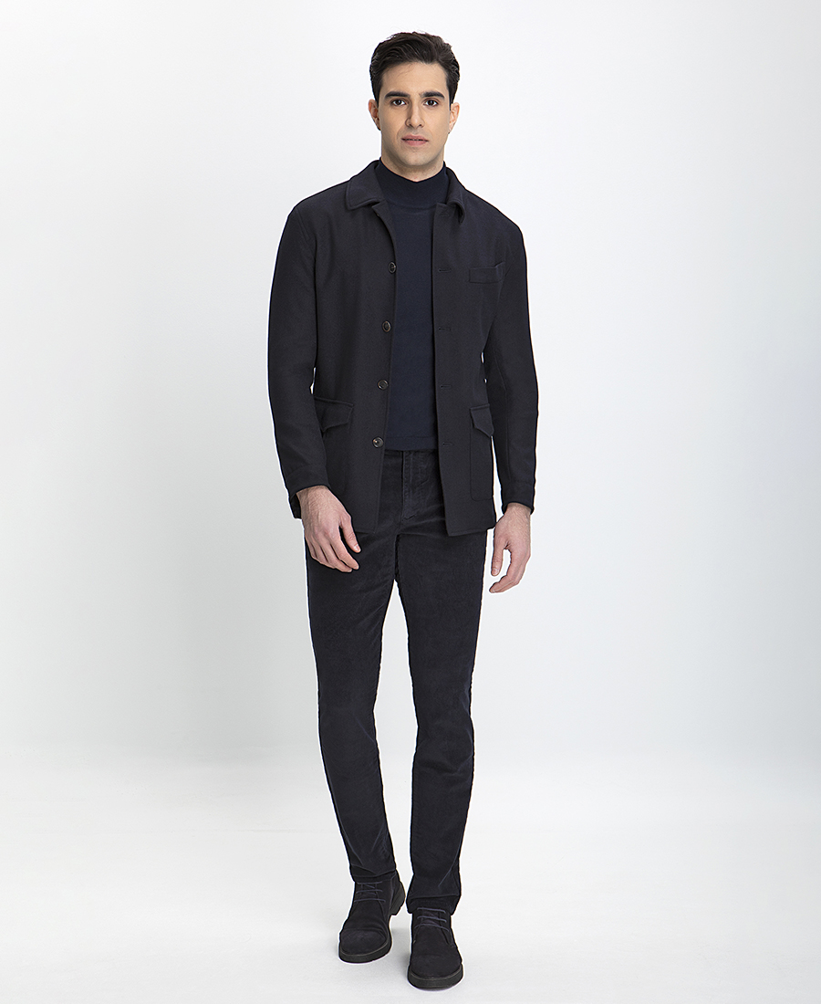 HD x Vardas Shacket Slim Fit σε Μπλε Σκούρο φωτογραφία