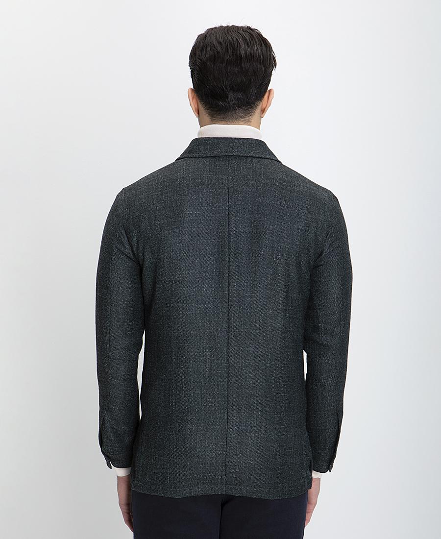 HD x Vardas Unconstructed Σακάκι με Μικροσχέδιο σε Πράσινο Σκούρο φωτογραφία