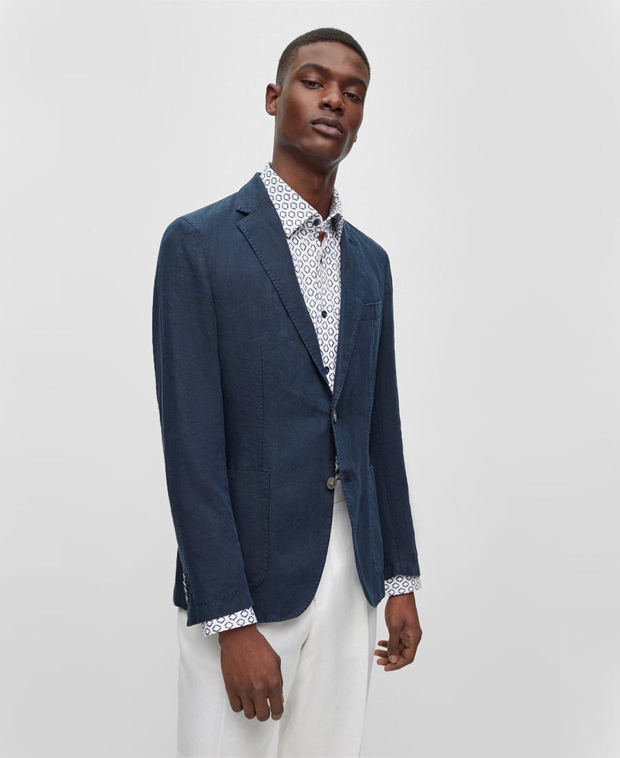 Boss Boss Σακάκι in linen fabric
