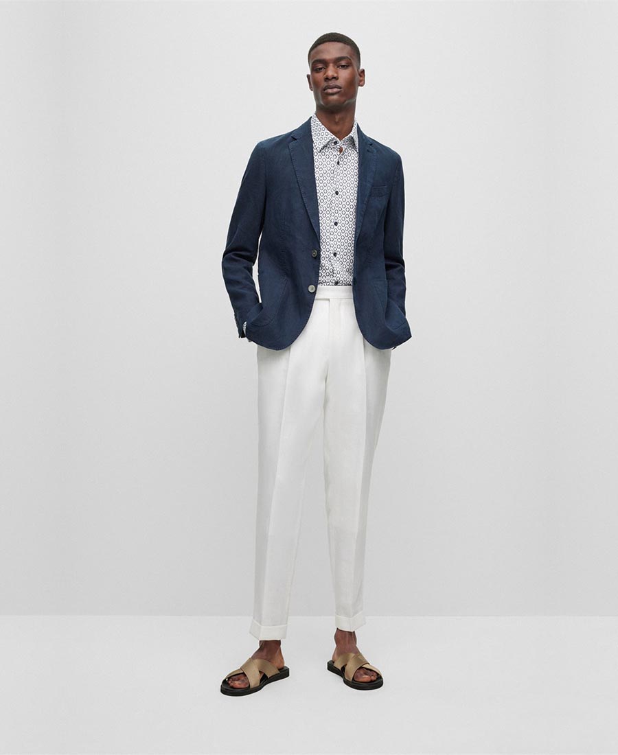 Boss Σακάκι in linen fabric φωτογραφία