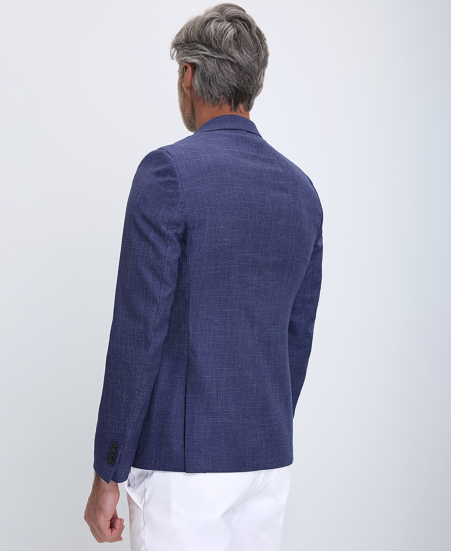 Σακάκι με Μικροσχέδιο Slim Fit σε Μπλε φωτογραφία
