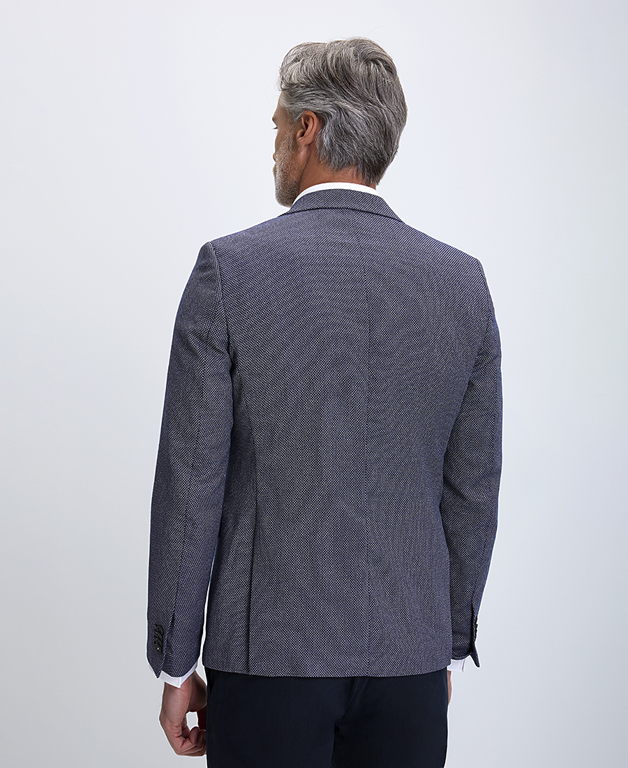 Σακάκι με Μικροσχέδιο Slim Fit σε Μπλε φωτογραφία