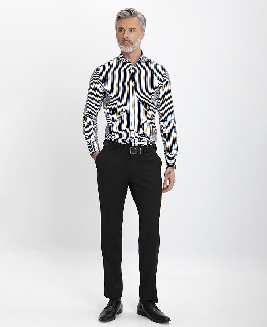 Vardas Formal Παντελόνι Slim Fit σε Μαύρο φωτογραφία