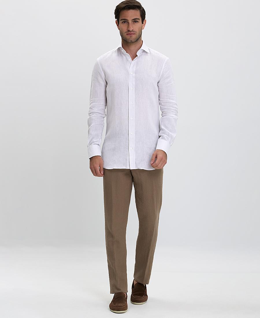 Λινό Παντελόνι Modern Fit φωτογραφία