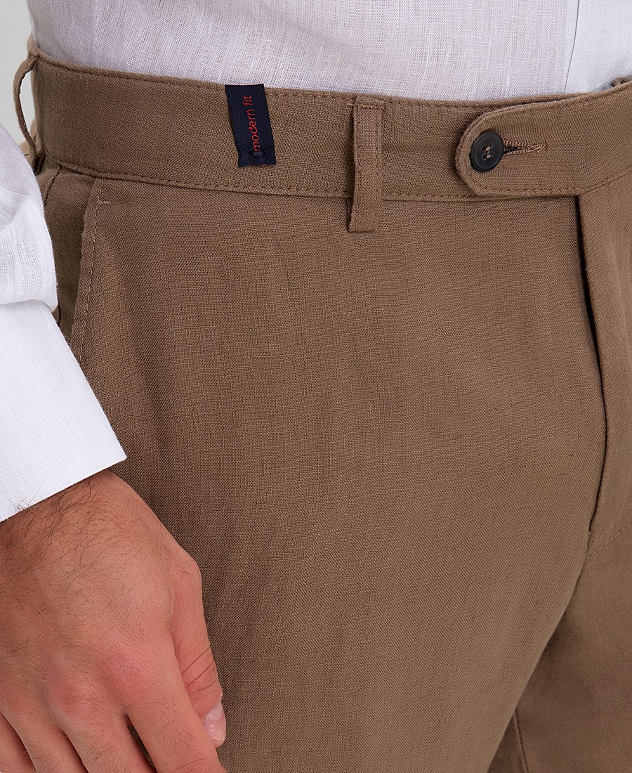 Λινό Παντελόνι Modern Fit φωτογραφία
