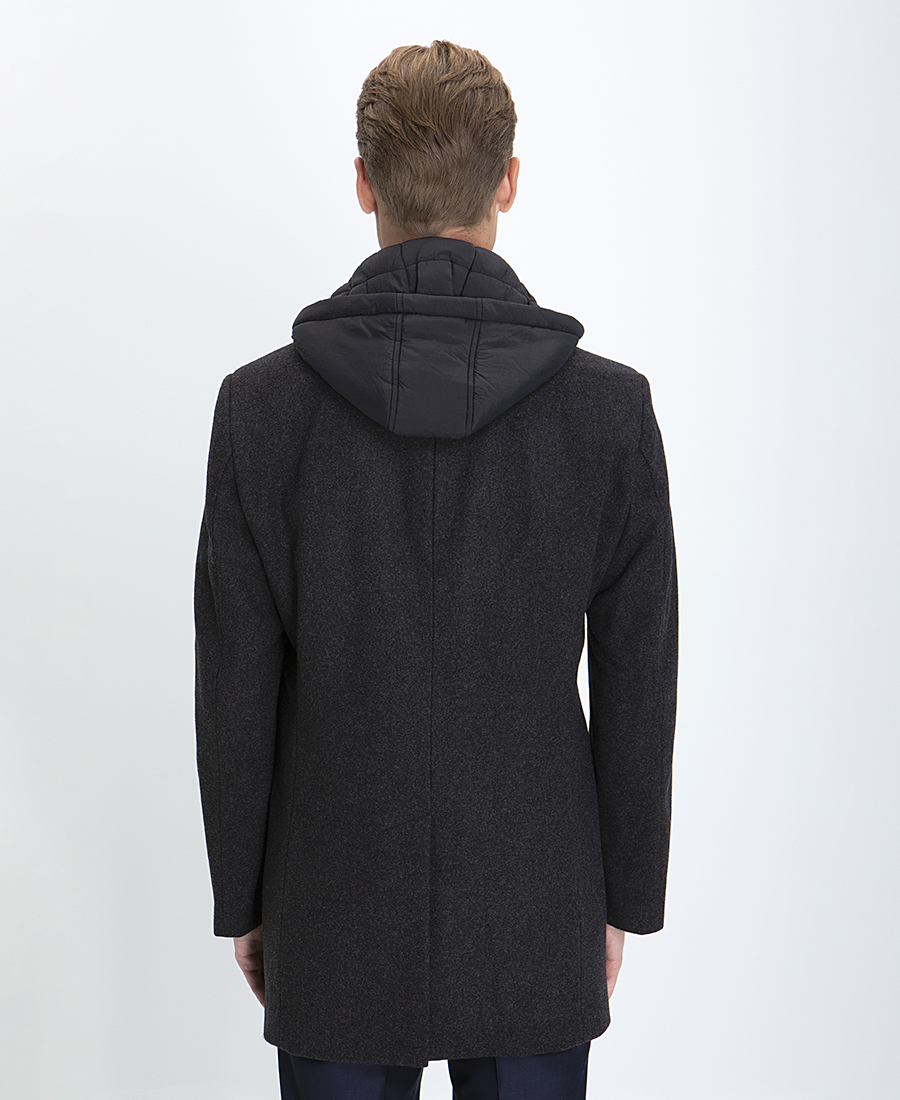 Παλτό Μονόπετο Modern Fit σε Ανθρακί φωτογραφία