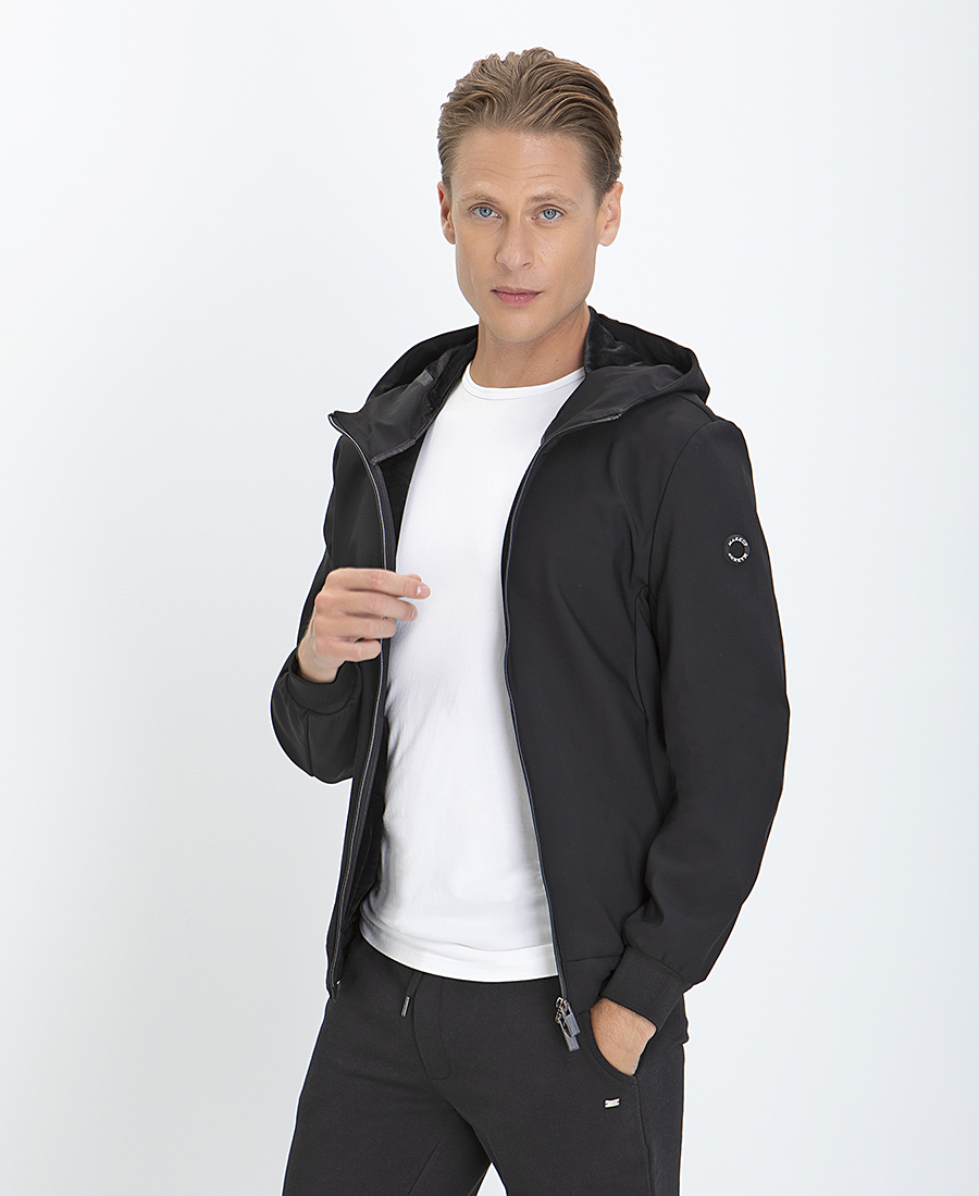 Mark Up Bomber Μπουφάν με Κουκούλα σε Μαύρο