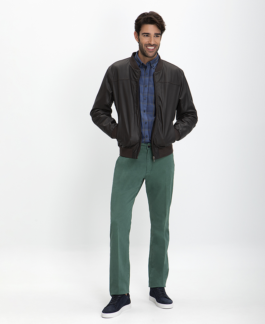 Βοmber Jacket Δερμάτινο Modern Fit φωτογραφία