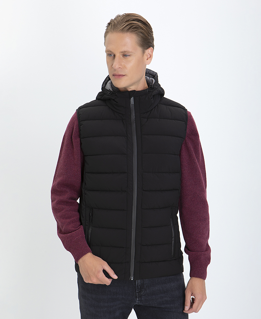 Puffer Γιλέκο με Κουκούλα Modern Fit φωτογραφία