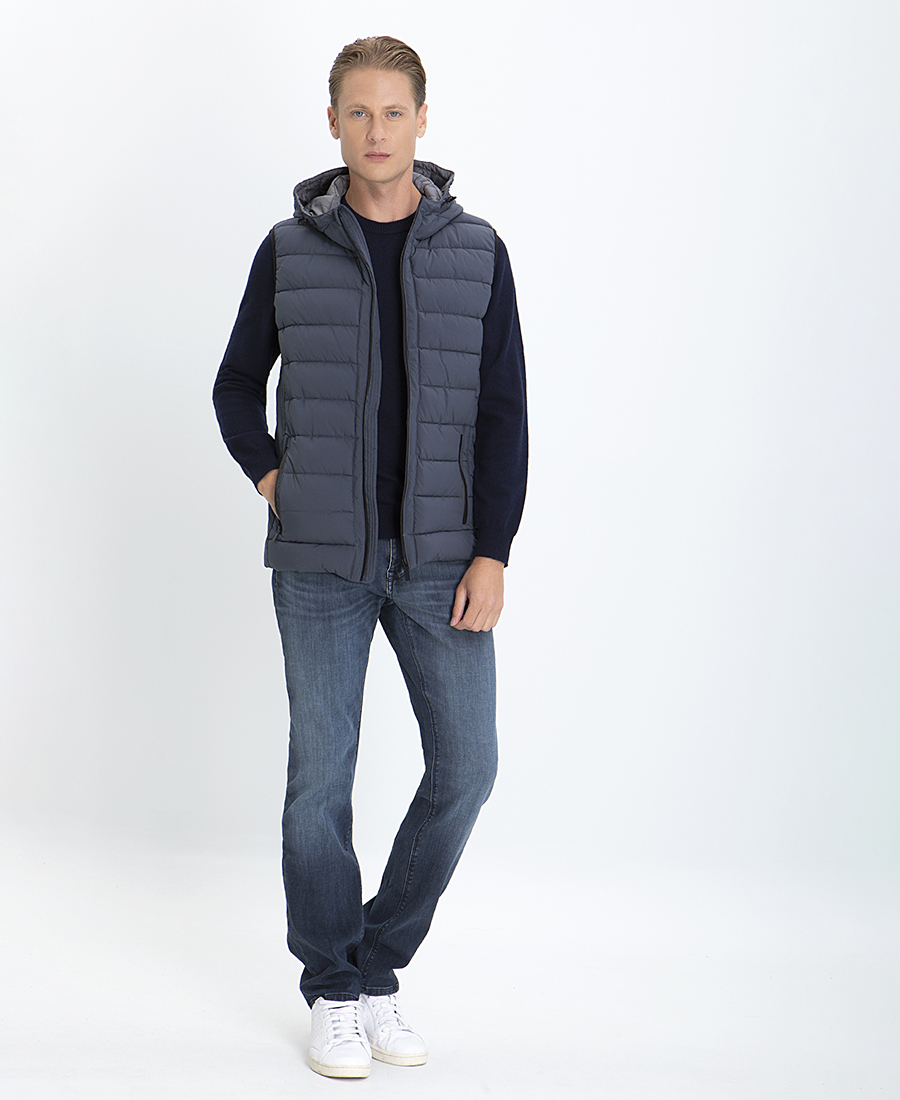 Puffer Γιλέκο με Κουκούλα Modern Fit φωτογραφία