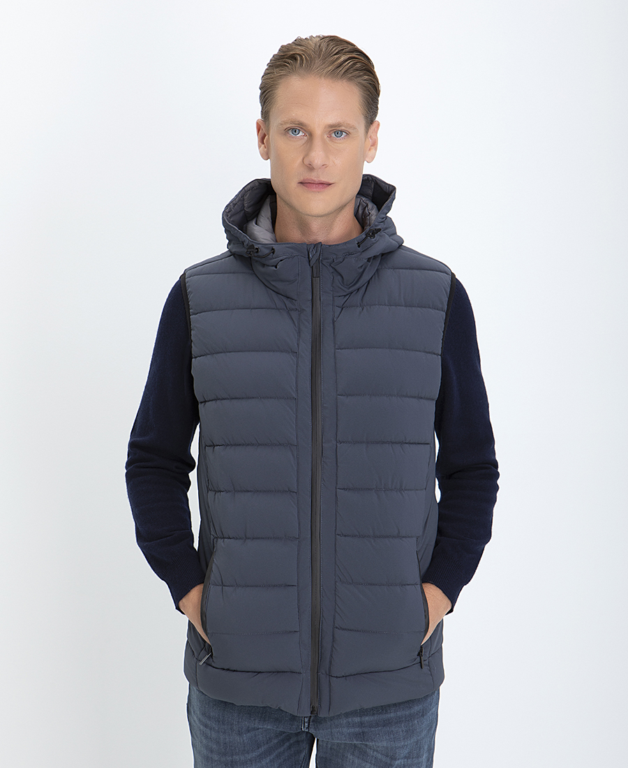 Puffer Γιλέκο με Κουκούλα Modern Fit φωτογραφία