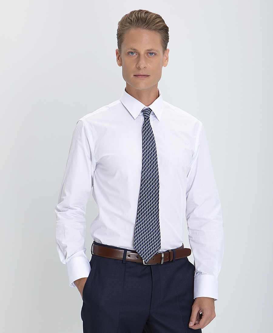 Vardas Vardas Πουκάμισο Modern Fit σε Λευκό