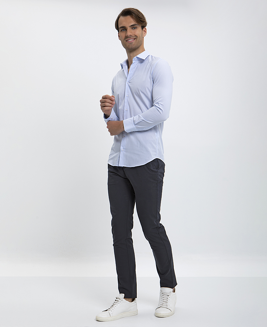 Vardas Ριγέ Πουκάμισο Slim Fit φωτογραφία