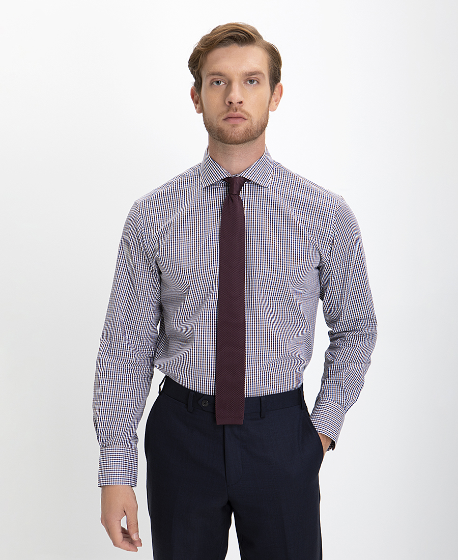 Kaiserhoff Πουκάμισο Modern Fit σε Μπλε Καρό
