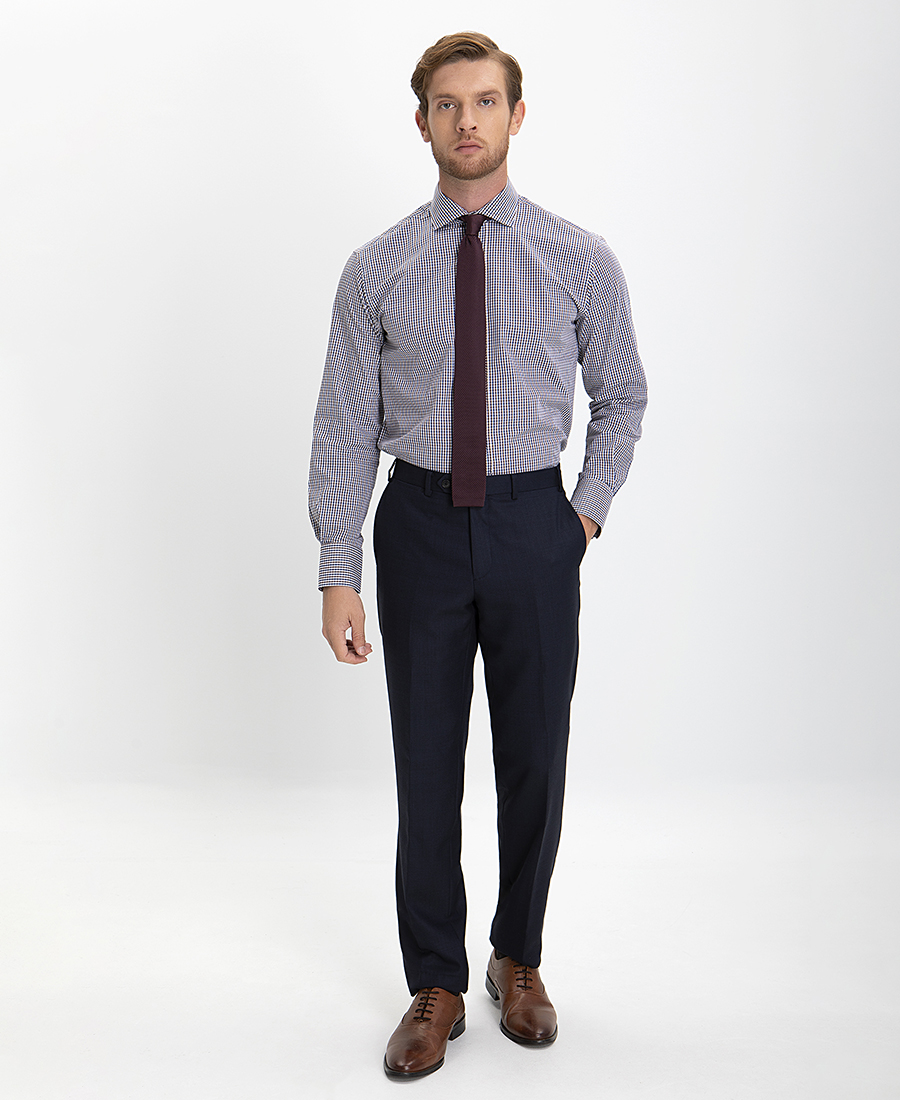 Πουκάμισο Modern Fit σε Μπλε Καρό φωτογραφία