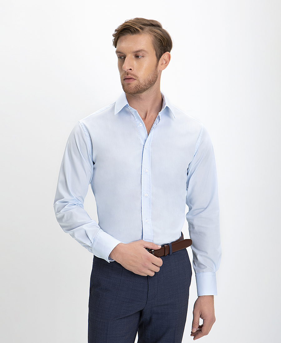 Vardas Vardas Πουκάμισο Modern Fit σε Θαλασσί Σιέλ