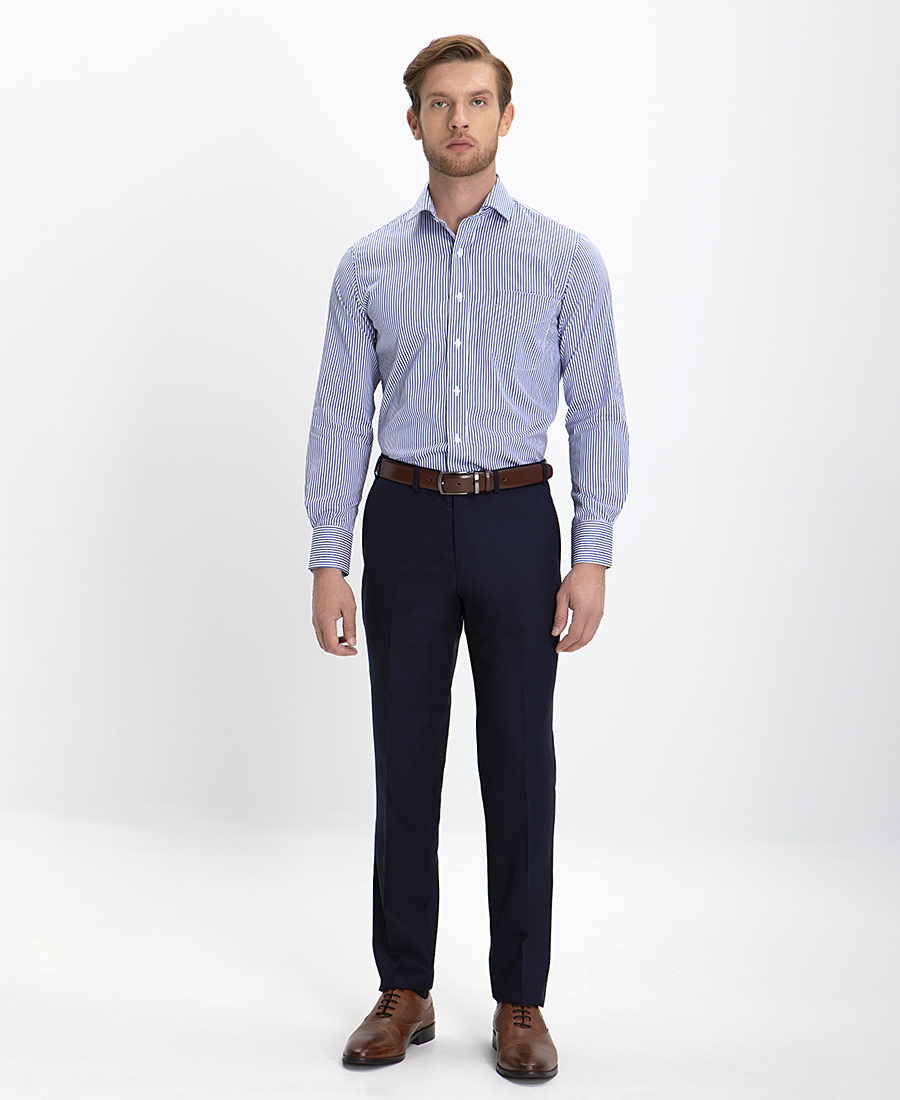 Πουκάμισο Modern Fit σε Μπλε Ρίγα φωτογραφία
