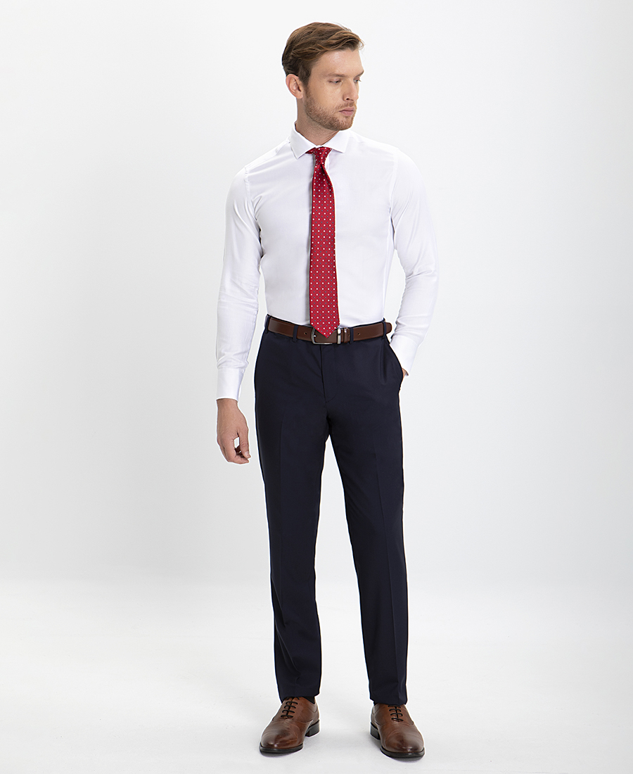 Vardas Πουκάμισο με Μικροσχέδιο Slim Fit σε Λευκό φωτογραφία