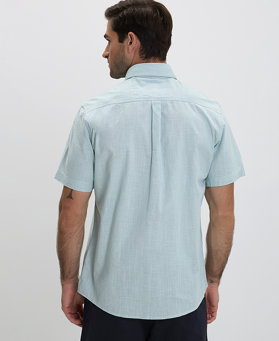 Βαμβακερό Πουκάμισο με Τσέπη Slim Fit φωτογραφία