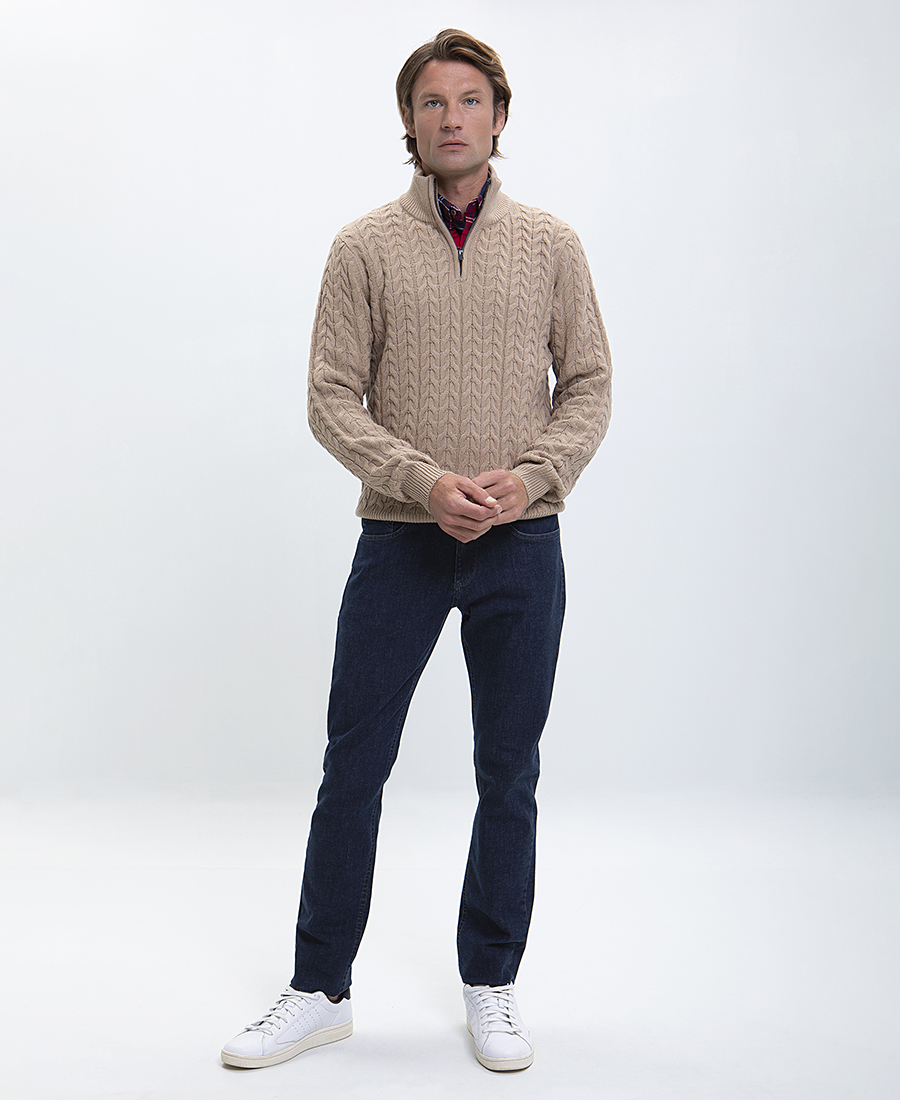 Πουλόβερ Ηalf Zip Modern Fit φωτογραφία