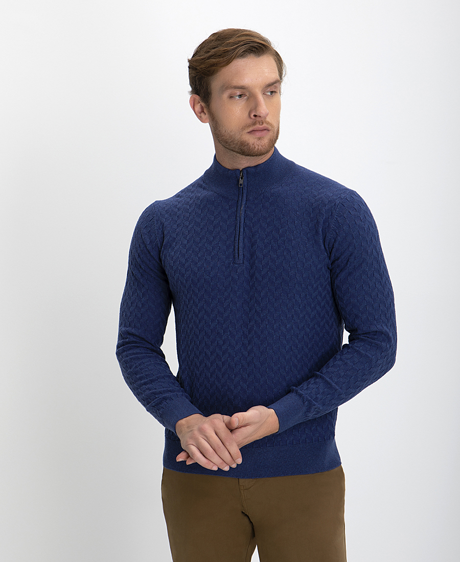 Winfield Πουλόβερ Ηalf Zip Modern Fit σε Ραφ