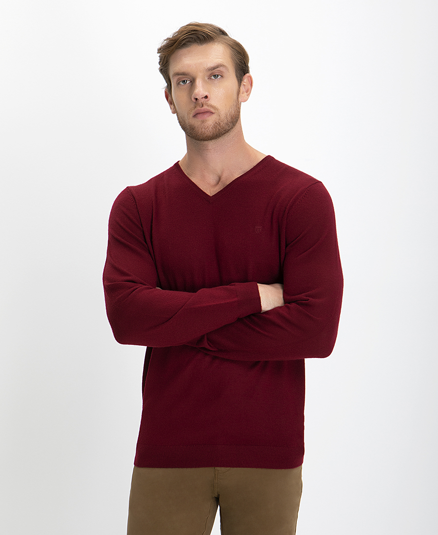 Basefield Πλεκτό Πουλόβερ V-neck Modern Fit