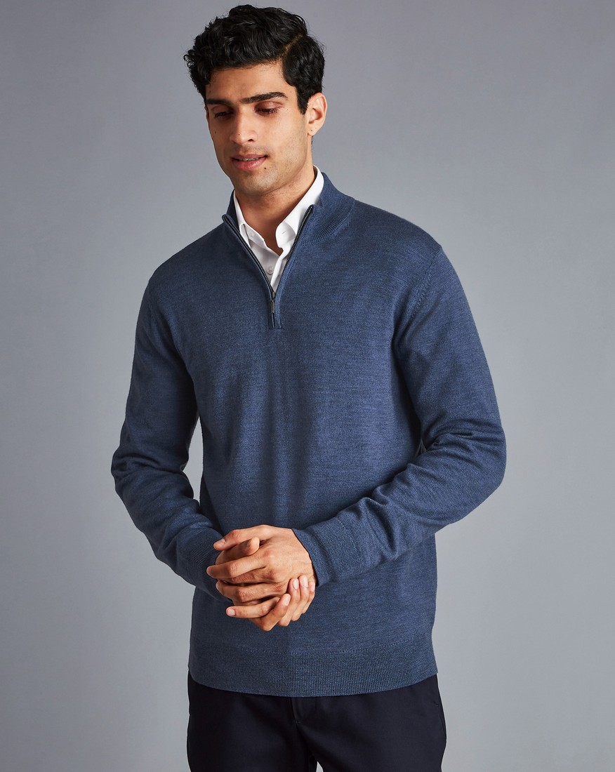 Charles Tyrwhitt Charles Tyrwhitt Πουλόβερ Merino Half Zip